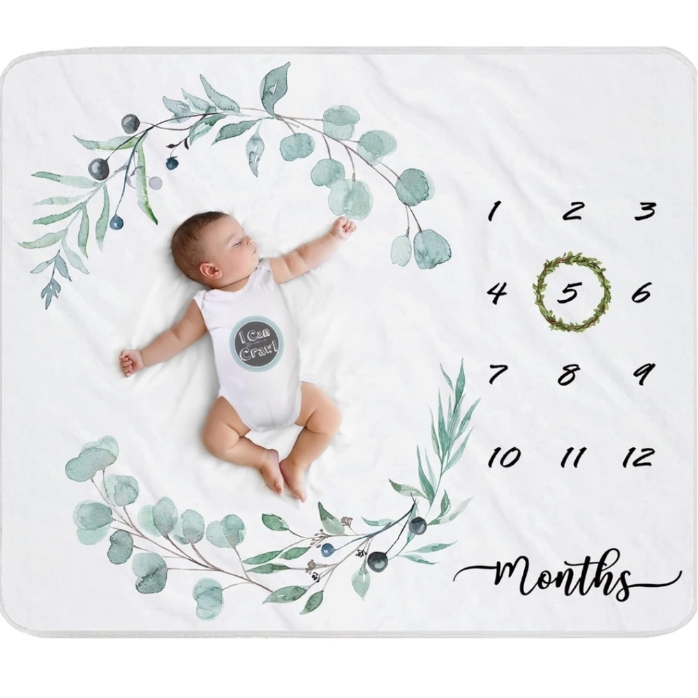 Baby Milestone Blanket For Boys/Girls Soft Monthly Picture Blanket For Newborn